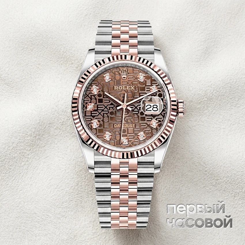 Oyster Perpetual Datejust 36 Mm Rolesor Oystersteel And Rose Gold