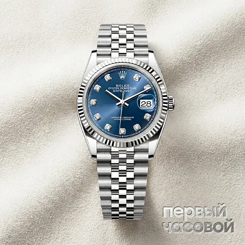 Datejust 36 Mm Blue Dial Diamond Index