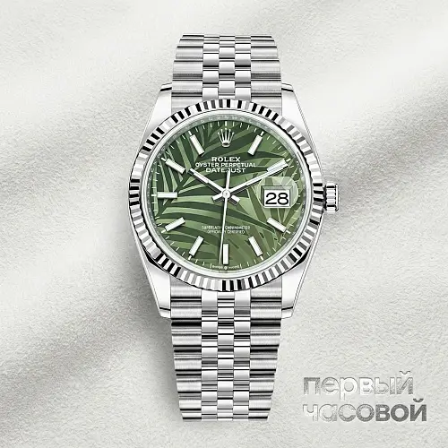 Datejust 36 Mm Green Palm Motif Dial