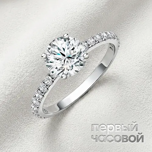 Кольцо с бриллиантом 2,11 ct. J/Si1 (3 Excellent)