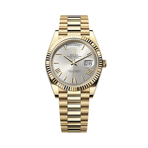 Day Date 40mm Yellow Gold Silver Dial