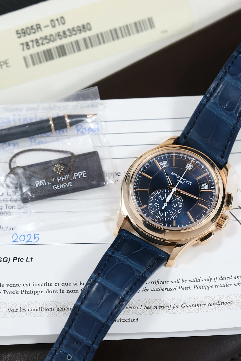Купить элитные часы Patek Philippe Annual Calendar Chronograph Blue Dial 5905R-010: в наличии в Москве!