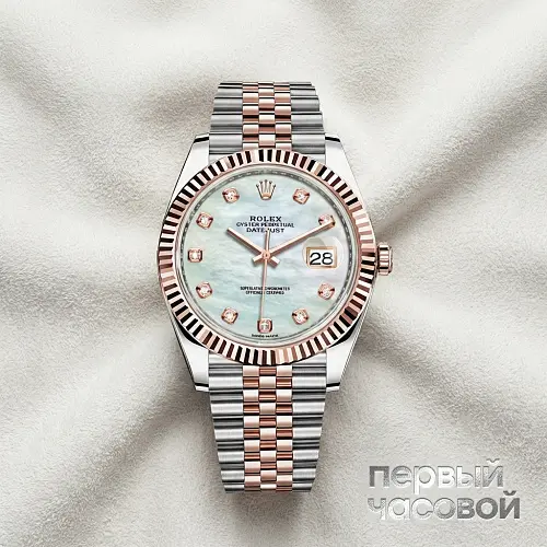 Datejust 41Mm Steel Rose Gold Mop Dial
