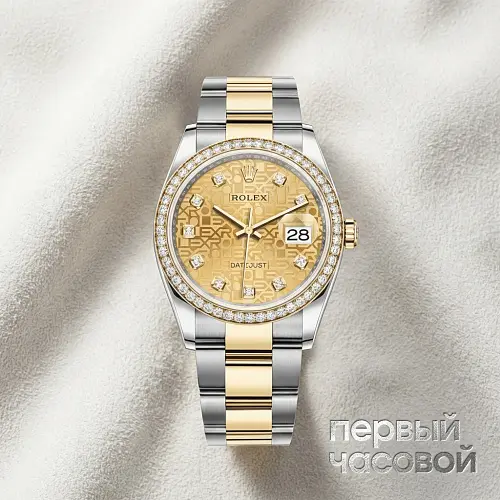 Datejust 36Mm Oystersteel Yellow Gold And Diamonds Computer Dial