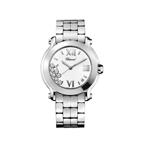 Happy Sport 36 Mm Steel And Diamonds
