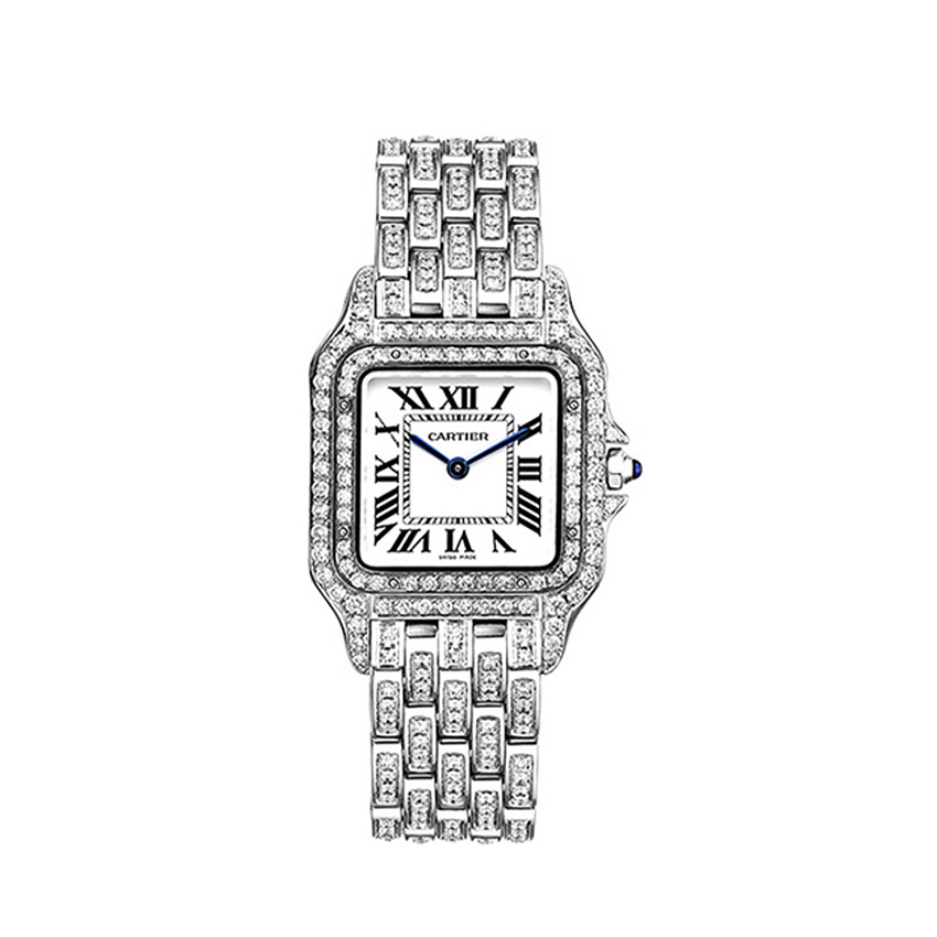 Small Panthere de Cartier Custom Diamonds Full Pave