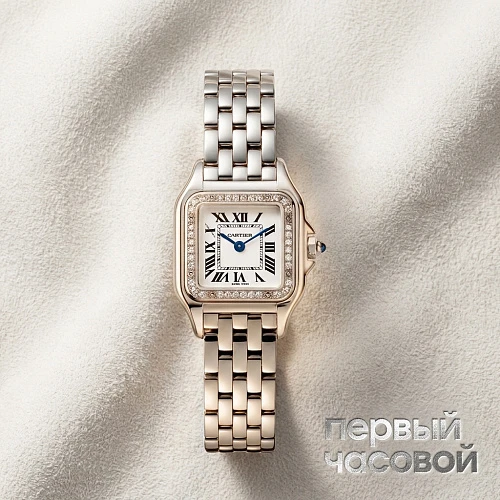Panthere Small Steel And Diamonds
