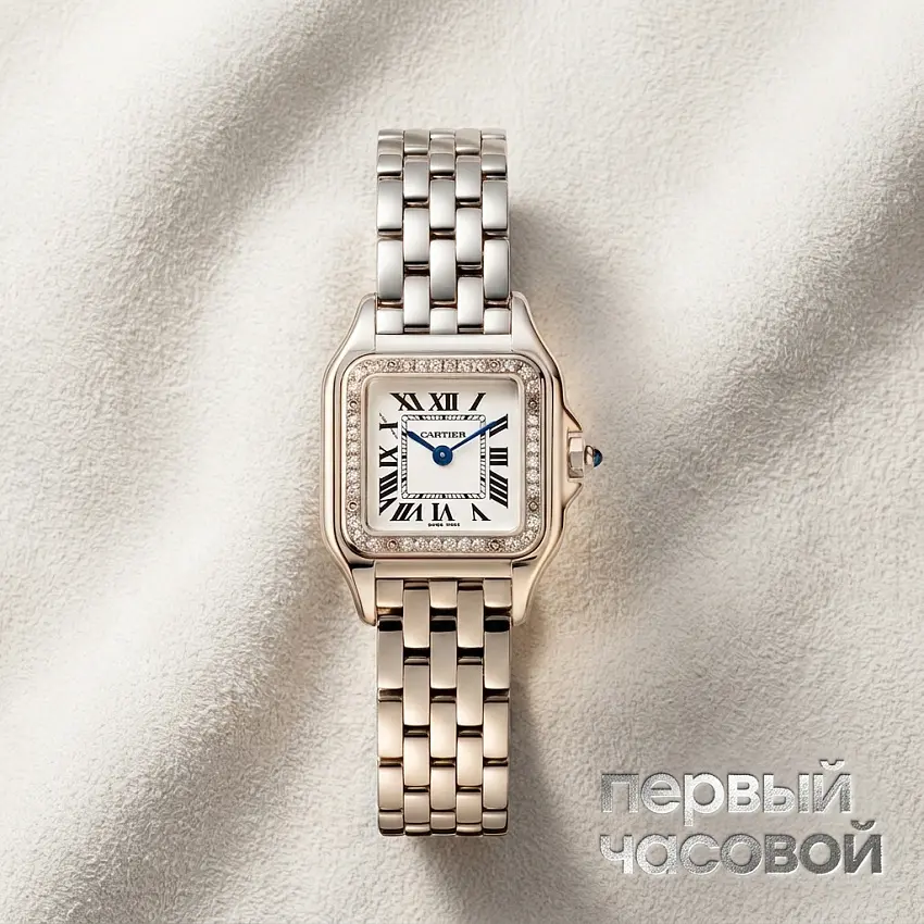 Panthere Small Steel And Diamonds