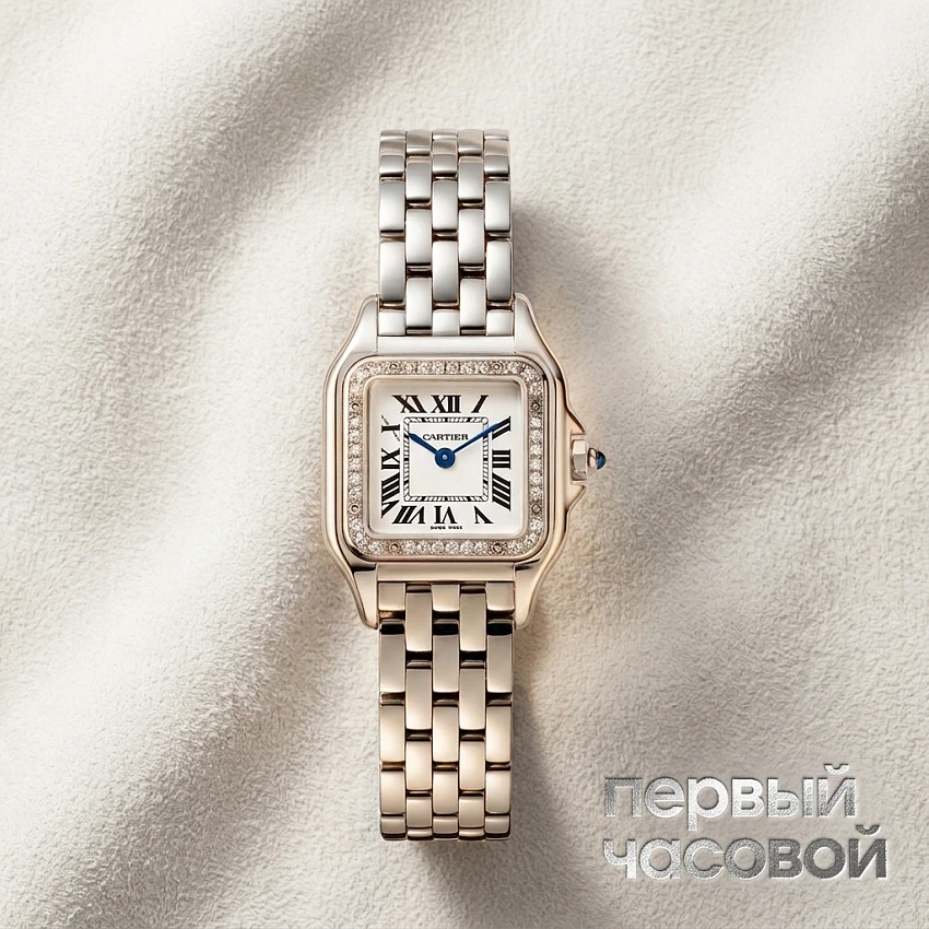 Panthere Small Steel And Diamonds