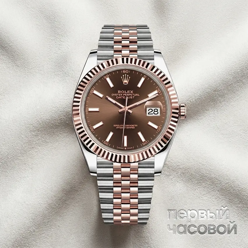 Datejust 41Mm Steel Rose Gold Chocolate Dial