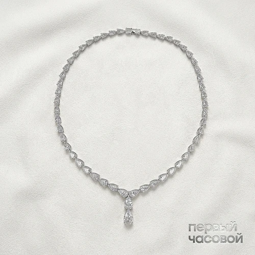 Колье с бриллиантами 28,58 ct. E-G/VVS-VS "Pear Shaped"