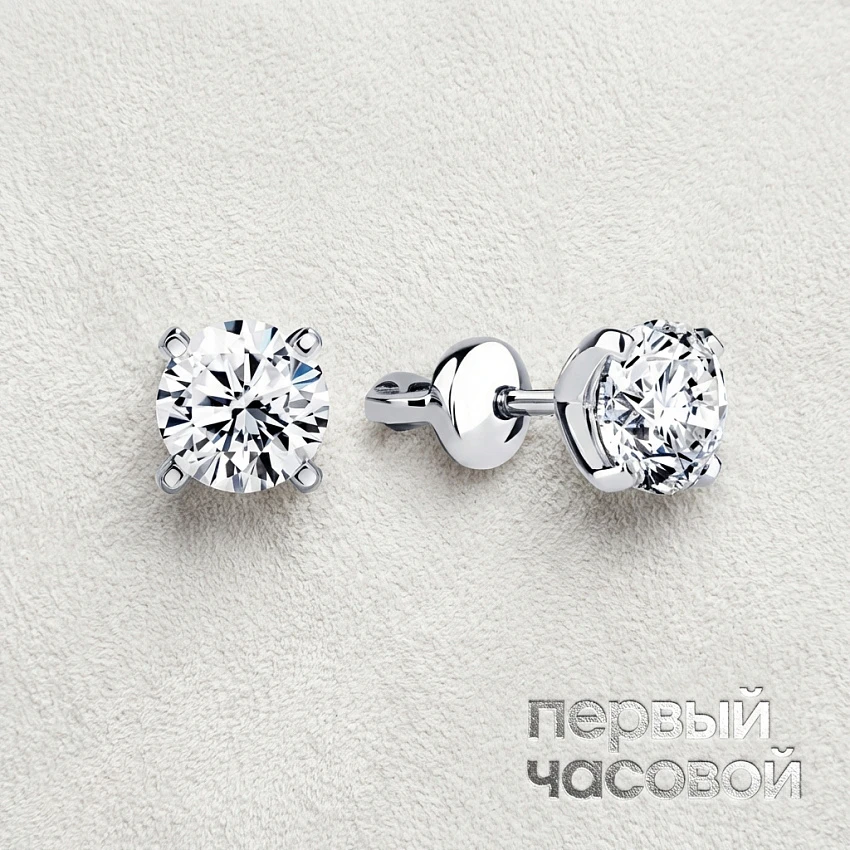 Серьги 1,01/1,01 ct. J/VS2 (3 Excellent) Round Diamonds