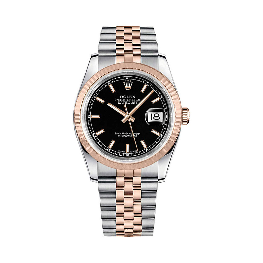 Datejust 36mm Steel & Rose Gold Black Dial