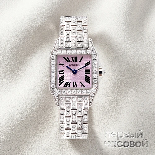 Cartier Santos Demoiselle Purple Dial Mini Ladies 