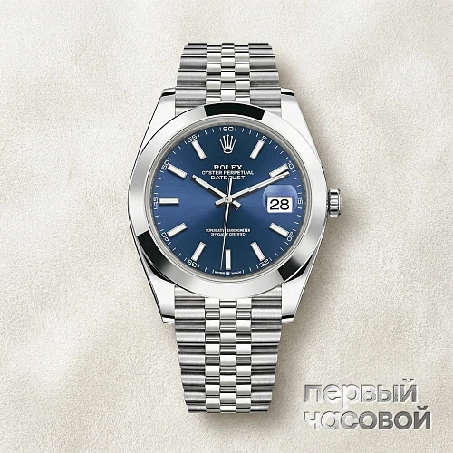 Oyster Perpetual Datejust 41 Mm Blue Sticks Jubilee