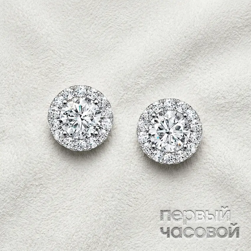 Серьги с бриллиантами 0,50/0,50 ct G/Internally Flawless (3 Excellent)