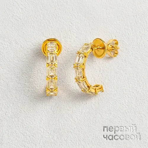 Серьги с бриллиантами 4,47 ct. (Emerald cut)