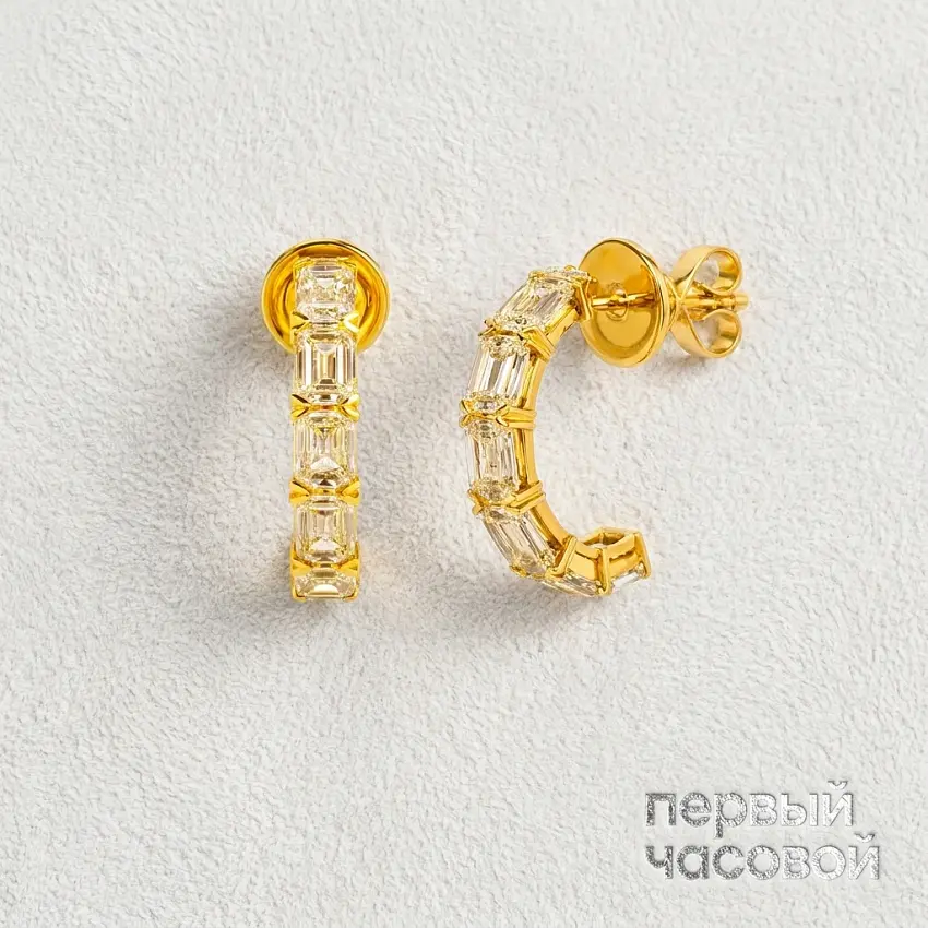 Серьги с бриллиантами 4,47 ct (Emerald cut)