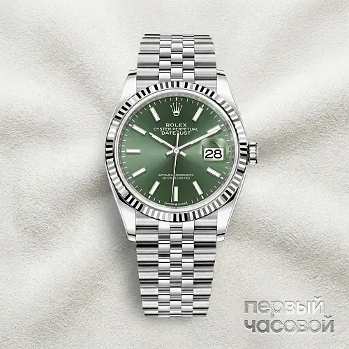 Datejust 36 mm Steel & White Gold Mint Green Dial