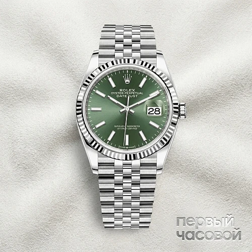 Datejust 36 mm Steel & White Gold Mint Green Dial