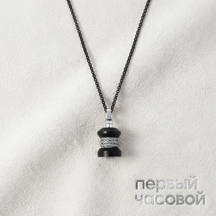 Force 10 Winch Small Model Necklace In Titanium And Steel