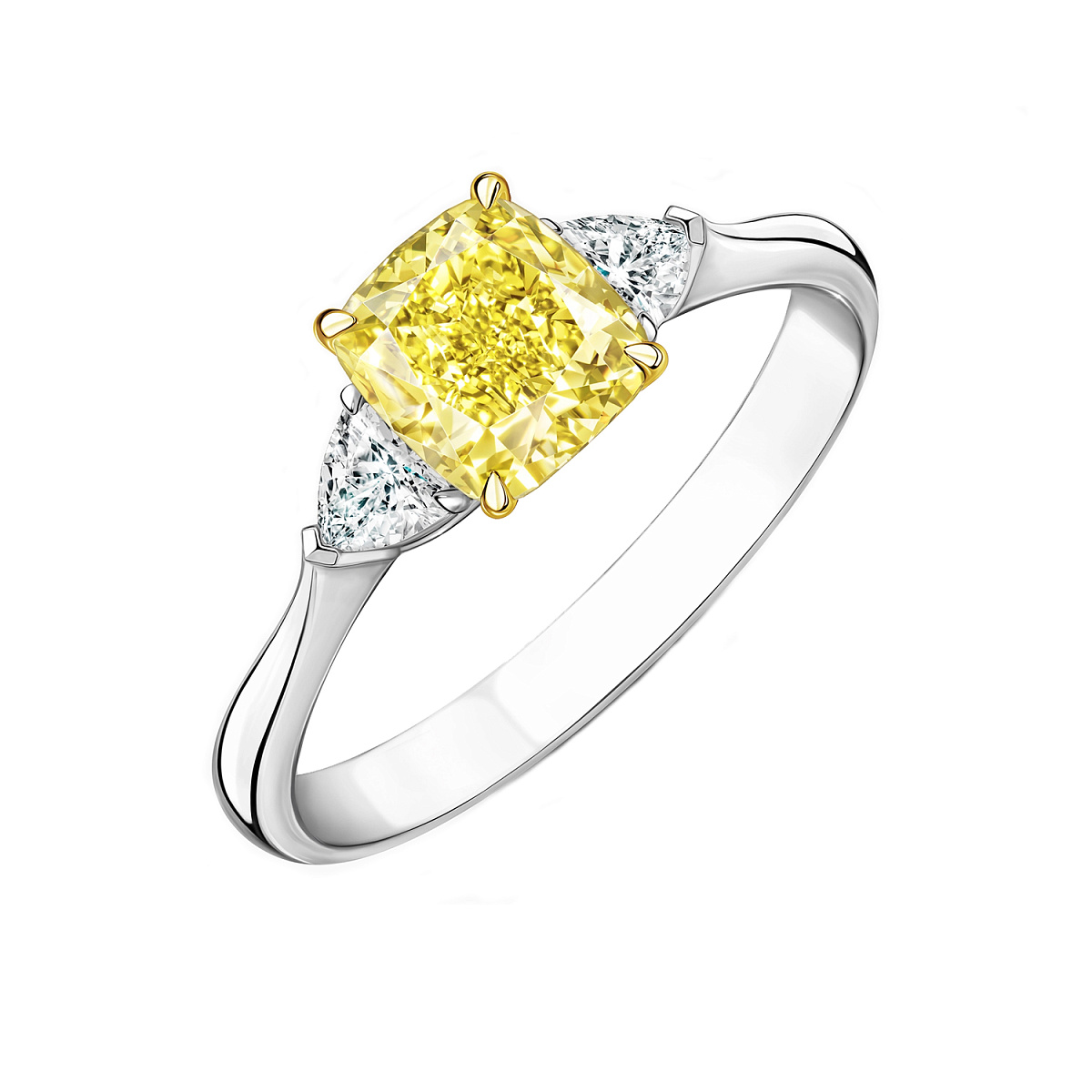 Studio jewelry Кольцо с бриллиантом 3,02 ct. Fancy Deep Yellow/VS2