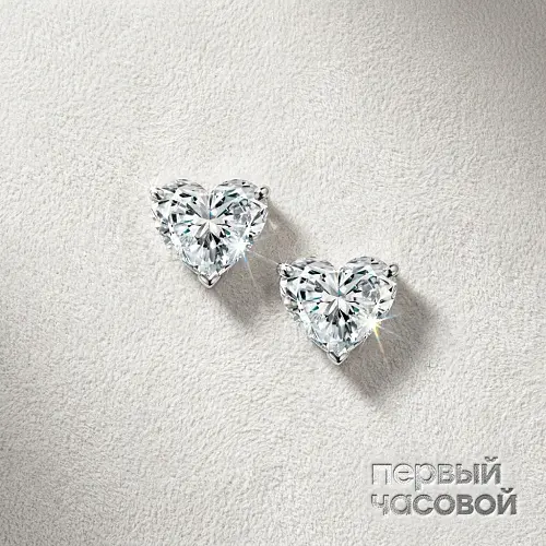 Серьги 0,55/0,55 ct. H/VS1 (Heart Diamonds)