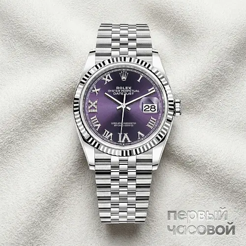 Datejust 36Mm Steel & White Gold Purple Dial