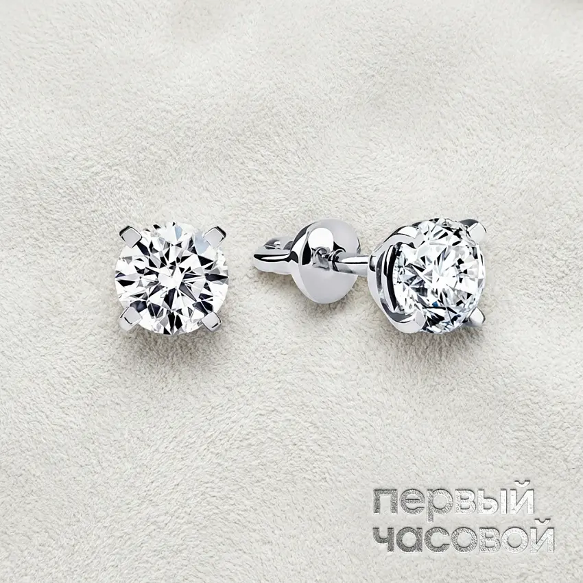 Серьги 0,51/0,54 Ct. F/Vvs2 (3 Excellent)