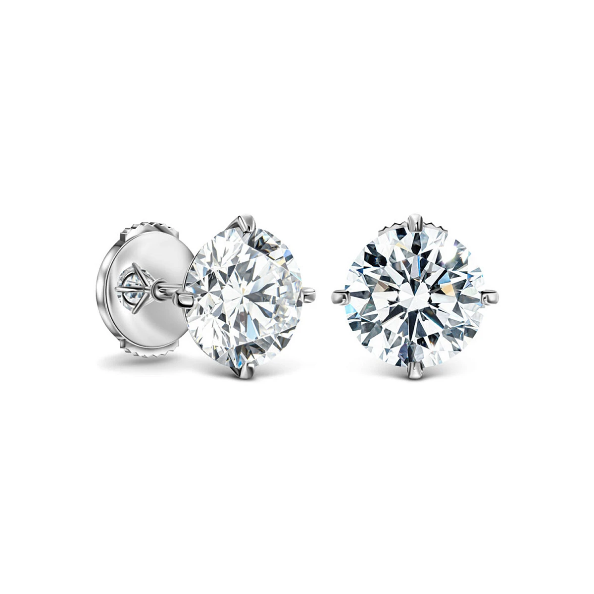 Studio jewelry Серьги 2,00/2,01 ct. F/VS1 "Round"