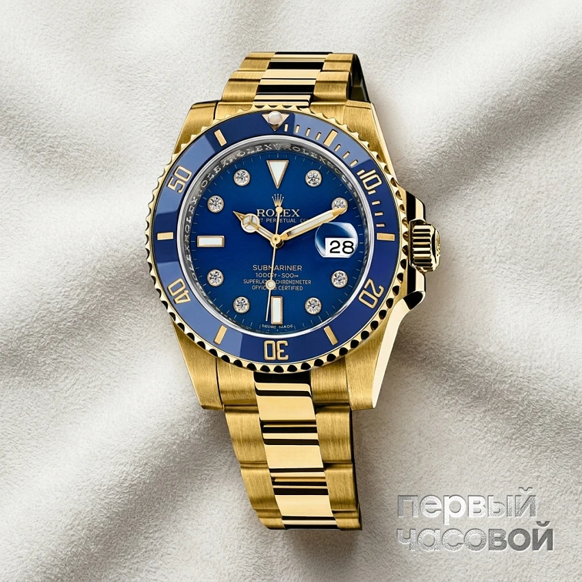 Submariner Date 40Mm Yellow Gold Ceramic Diamonds Index