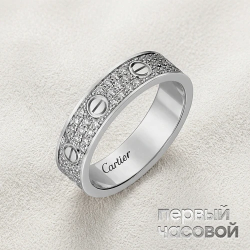 Love Wedding Band, Diamond-Paved