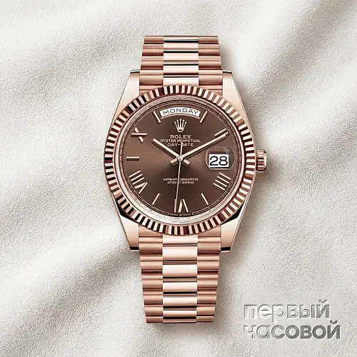 Day Date Rose Gold 40Mm Chocolate Dial