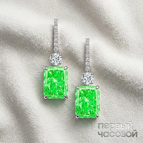Серьги с бриллиантами 3,01/3,02 ct. FBGY/VS1-Si1
