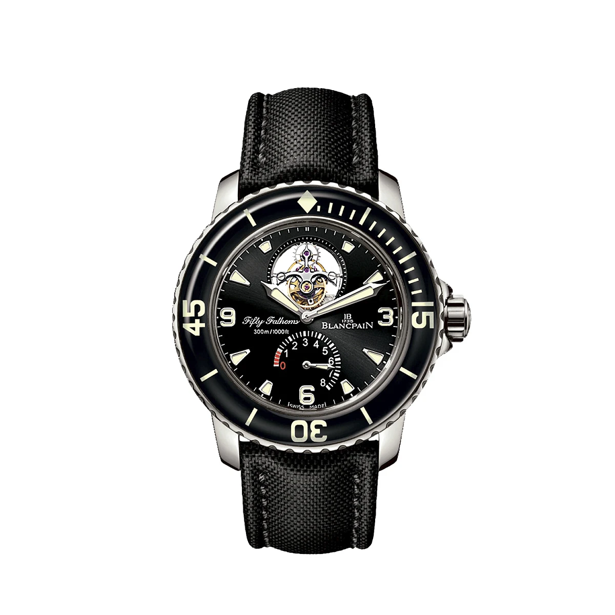 Купить элитные часы Blancpain Fifty Fathoms Tourbillon 8 Jours White Gold 5025-1530-52A: в наличии в Москве!