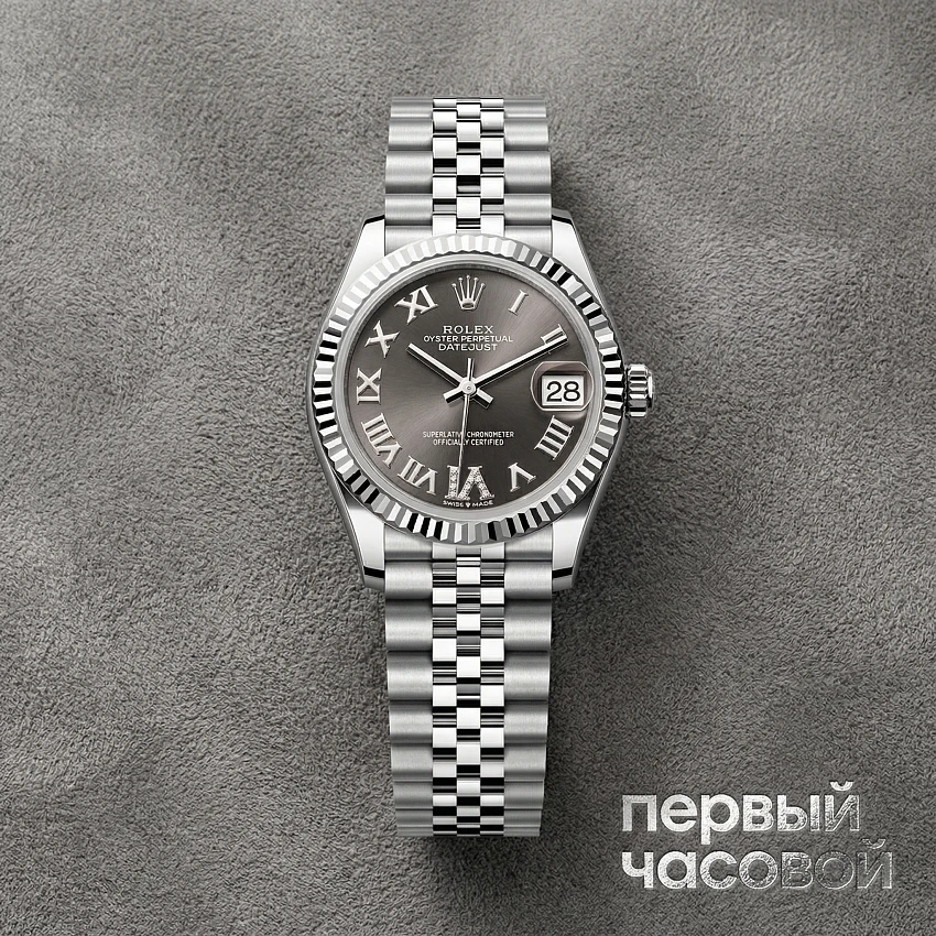 Datejust 31mm Grey Dial Diamond Index