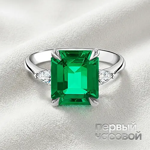 Кольцо с Изумрудом 3,99 ct. "Muzo Green" Colombia