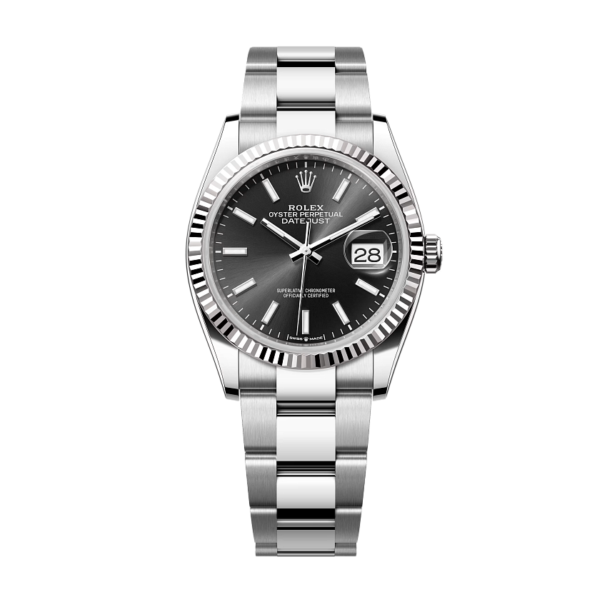 Oyster, 36 mm, Oystersteel and white gold