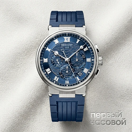 Marine Chronograph White Gold Blue Dial