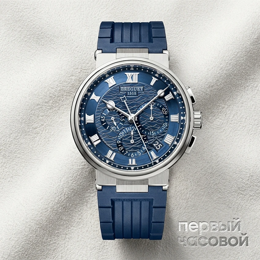 Marine Chronograph White Gold Blue Dial