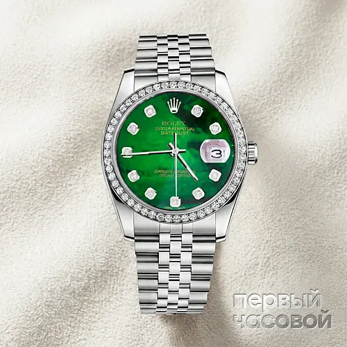 Datejust 36 mm Custom Diamonds  Green Dial