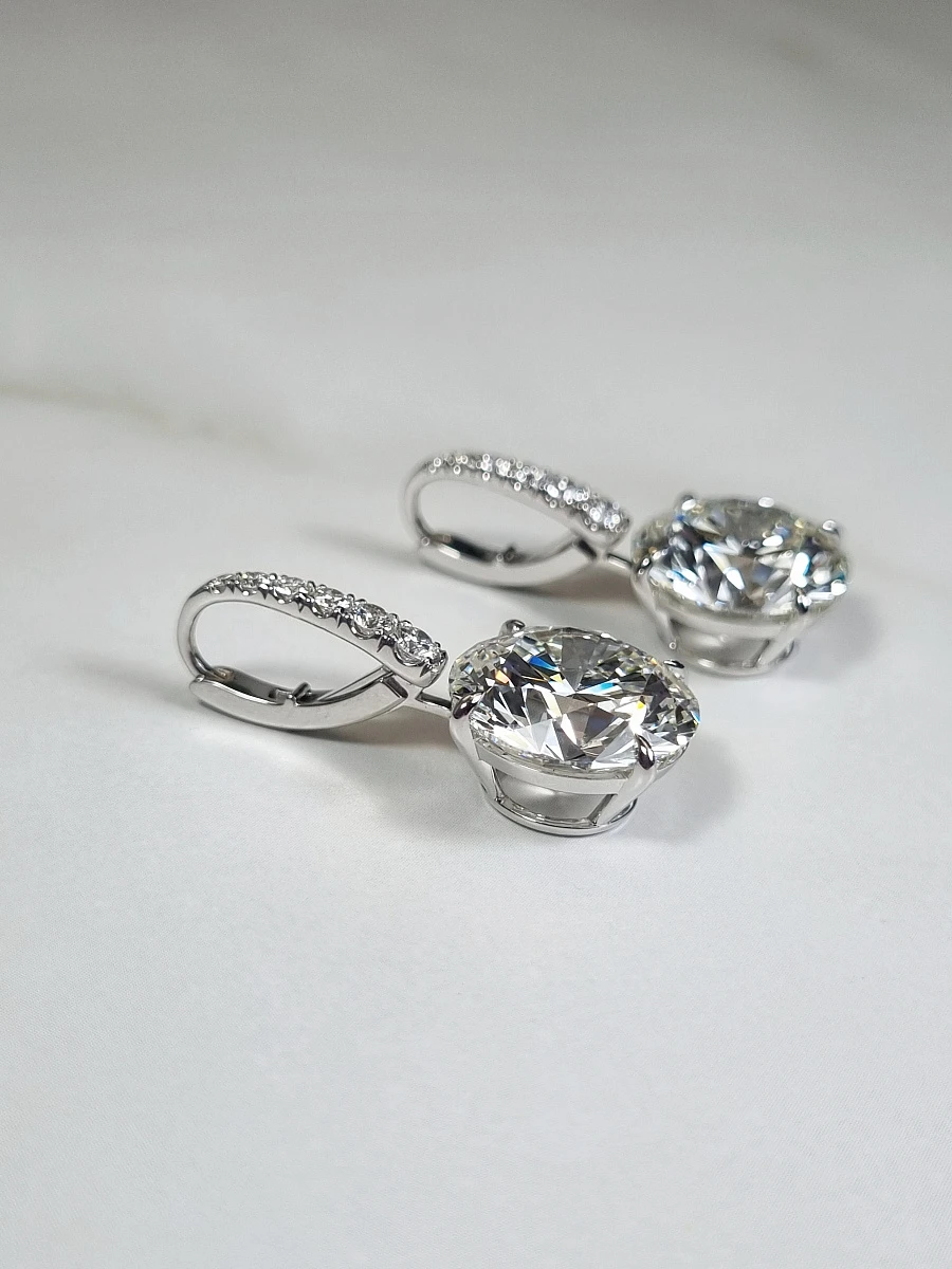 Купить украшение NO NAME Серьги 10,12/10,13 ct. G/VVS2 (3 excellent) : в наличии в Москве!