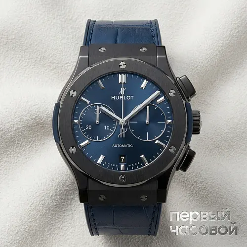 Classic Fusion Ceramic Blue Chronograph Titanium Bracelet