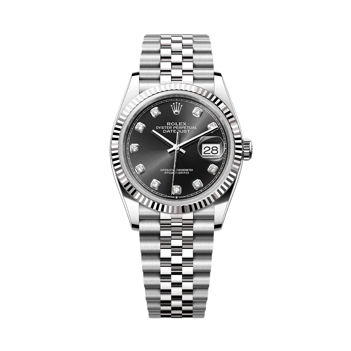 Купить элитные часы Rolex Datejust 36mm Steel &amp; White Gold Black Dial Diamonds 126234: в наличии в Москве!