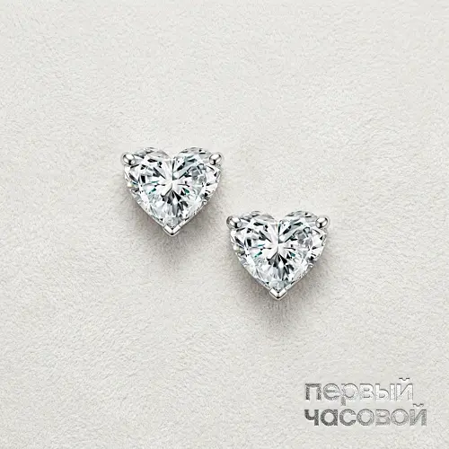 Серьги 0,77/0,77 ct. E-F/VS2 "Heart Diamonds"