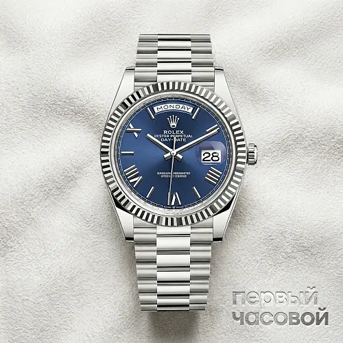 Oyster Perpetual Day-Date 40Mm White Gold Blue Dial