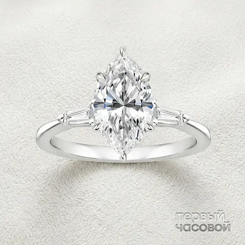Кольцо С Бриллиантом 5,85 Ct. L,Faint Brown/Vs2