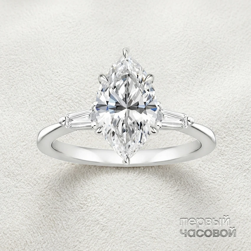 Кольцо С Бриллиантом 5,85 Ct. L,Faint Brown/Vs2