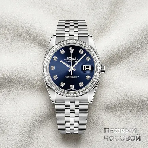 Oyster Perpetual Datejust 36 mm Blue Diamonds Bezel