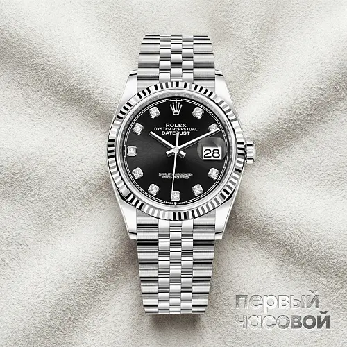 Oyster Perpetual Datejust 36 mm Diamond Index Black Dial 2021